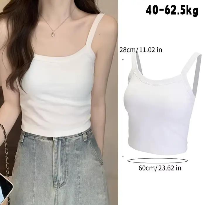 Camisole d'été polyvalente avec soutien-gorge intégré pour femme, coupe ajustée, dos élégant, à port