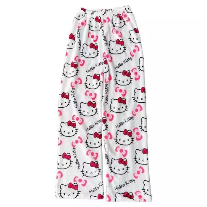 Nouveau Pantalon de Pyjama Hello Kitty 2026 pour Femme, Motif Anime, Dessin Animé, Vêtement de Nuit