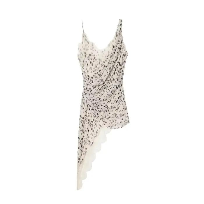 HH femmes été nouvelle mode à pois Lingerie Sexy haut dos nu femme élégante dentelle ourlet asymétri