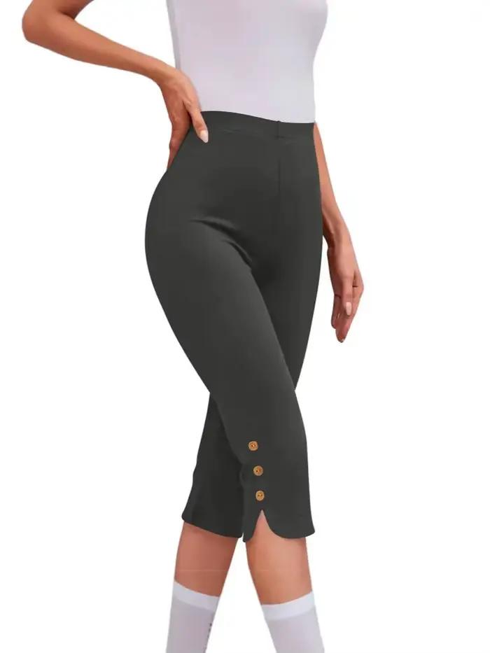 Pantalon élastique taille haute à sept pieds pour femme, mi-mollet, couche de Base, vêtements avec d
