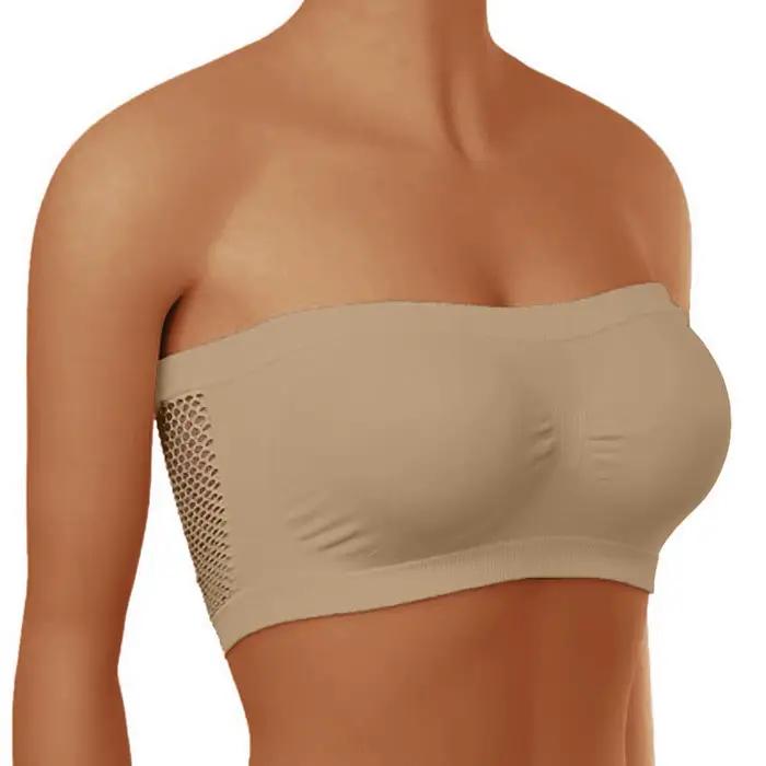 Soutien-gorge sans bretelles extensible pour femme, bandeau enveloppant la poitrine, sans doublure,