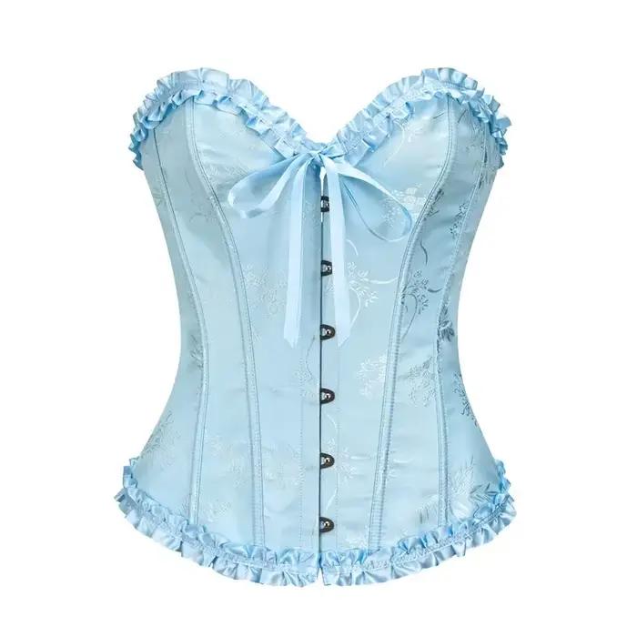 Corsets Bustiers pour femmes surbuste Corselet haut Sexy à lacets Jacquard Vintage mode fille corps