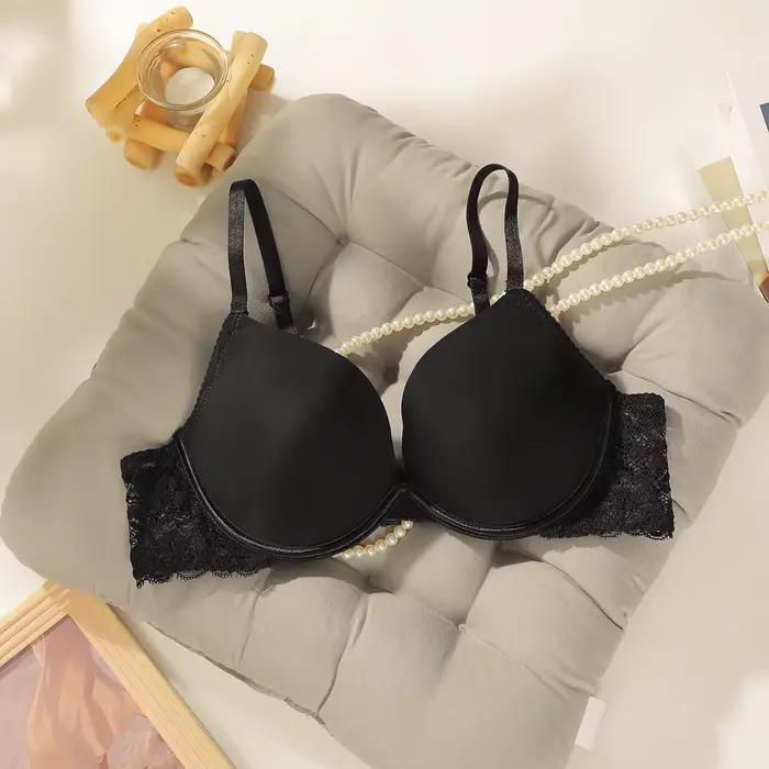 Soutien-gorge Viomisha Femme Push Up Armature Rembourré Décolleté Profond Bretelles Dentelle Couvert