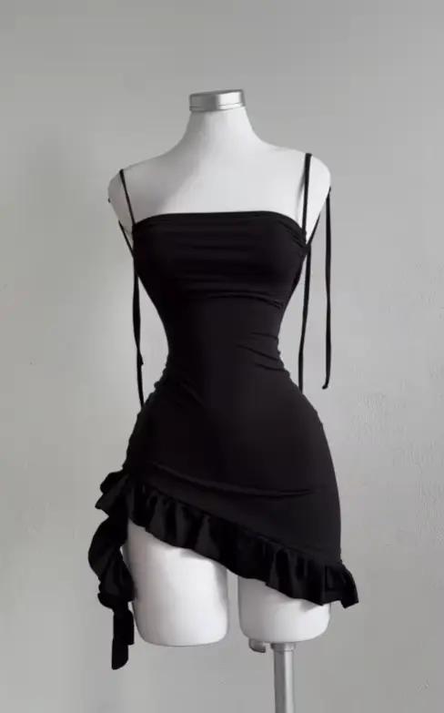 Robe sexy à lacets dos nu pour fille, jupe moulante à la hanche, sensation haut de gamme, populaire,
