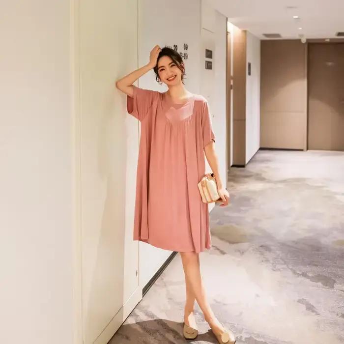 Chemise de nuit en coton pour femmes