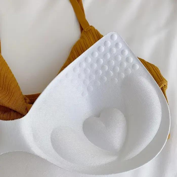 Brassière en coton confort rembourré soutien-gorge haut femme Bralette sous-vêtements sans couture sans fil