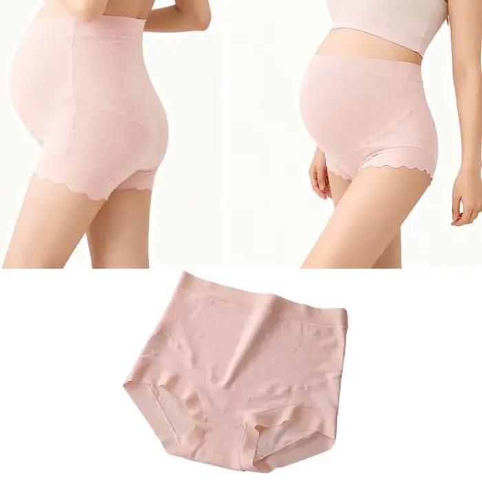 Culotte maternité confortable en tissu évacuant l'humidité, sous-vêtements soutien taille sans couture pour peaux A2UB