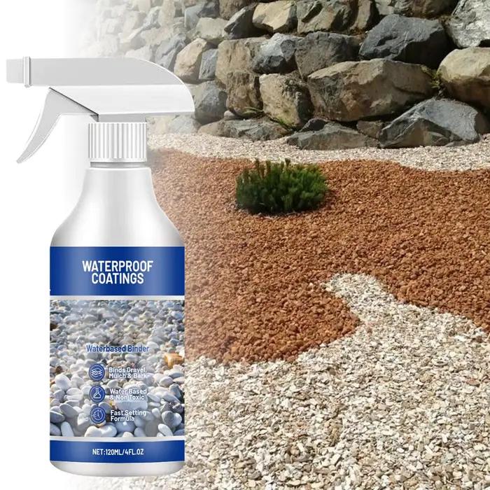 Colle de gravier pour aménagement paysager, 120ml, scellant de colle de roche, stabilisateur adhésif, Spray imperméable à séchage rapide pour cour extérieure