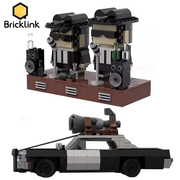 Bricklink Bluesbrothers figurines d'action briques tête et Bluesmobile 1974 Dodge Monaco véhicules de vitesse blocs de construction de voiture jouets pour enfants