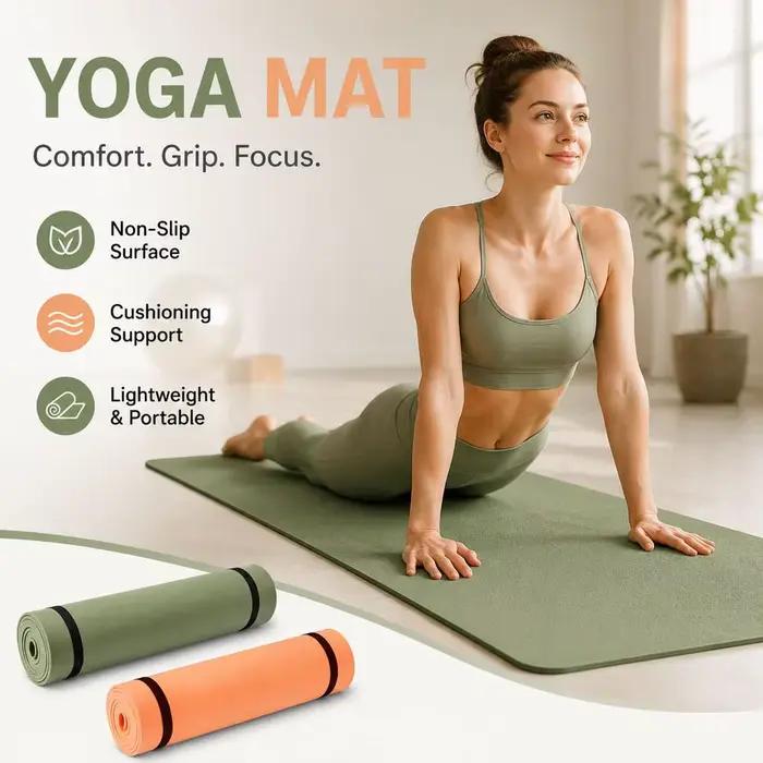 Tapis de fitness antidérapant pour exercices de Pilates, musculation, sport, gymnastique, équipement de fitness