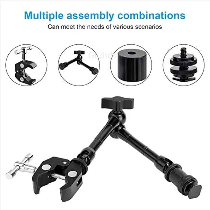 Bras articulé magique en métal, Super pince réglable pour lumière LED LCD vidéo SLR DSLR, accessoires d'appareil photo