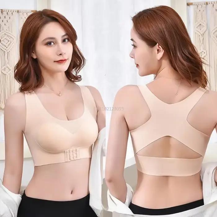 Soutien-gorge push-up antichoc MOONBIFFY pour femmes, soutien-gorger sans coutures, tasse 3/4, fermeture avant, confort et maintien premium pour toutes les occasions