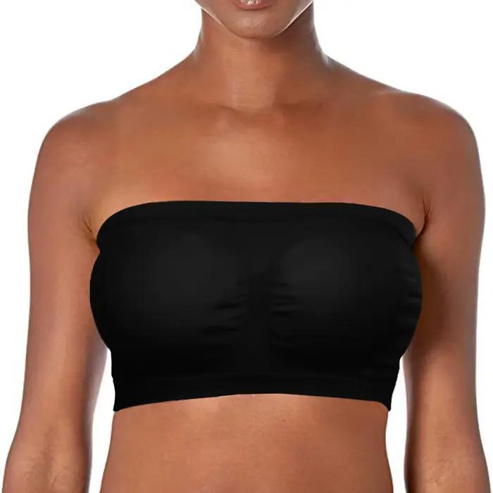 Soutien-gorge sans bretelles extensible pour femme, bandeau enveloppant la poitrine, sans doublure, sans couture, à la mode, respirant, doux, adapté aux hauts à une épaule