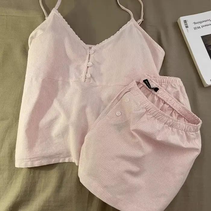 Nouvelle collection 2025 : Ensemble de pyjama d'été en coton pour femme