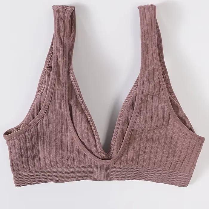 Soutien-gorge sans couture femmes bustiers bustier en V profond haut de soutien-gorge Sexy sous-vêtements féminins doux Bandeau soutien-gorge respirant sport Bralette haut