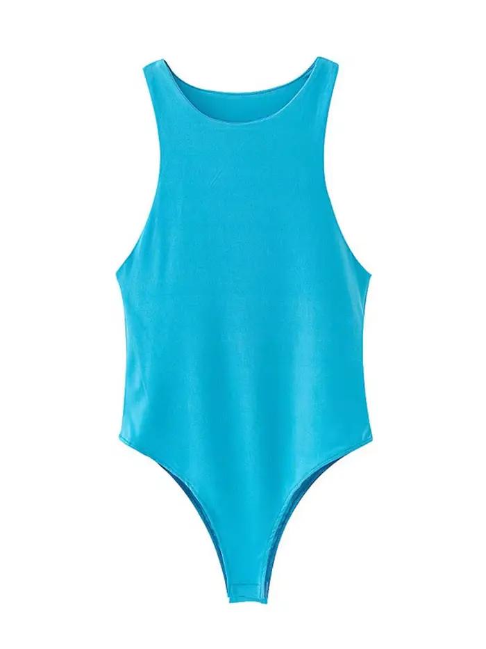Été solide sexy moulante femmes body femme 8 couleur vert mince