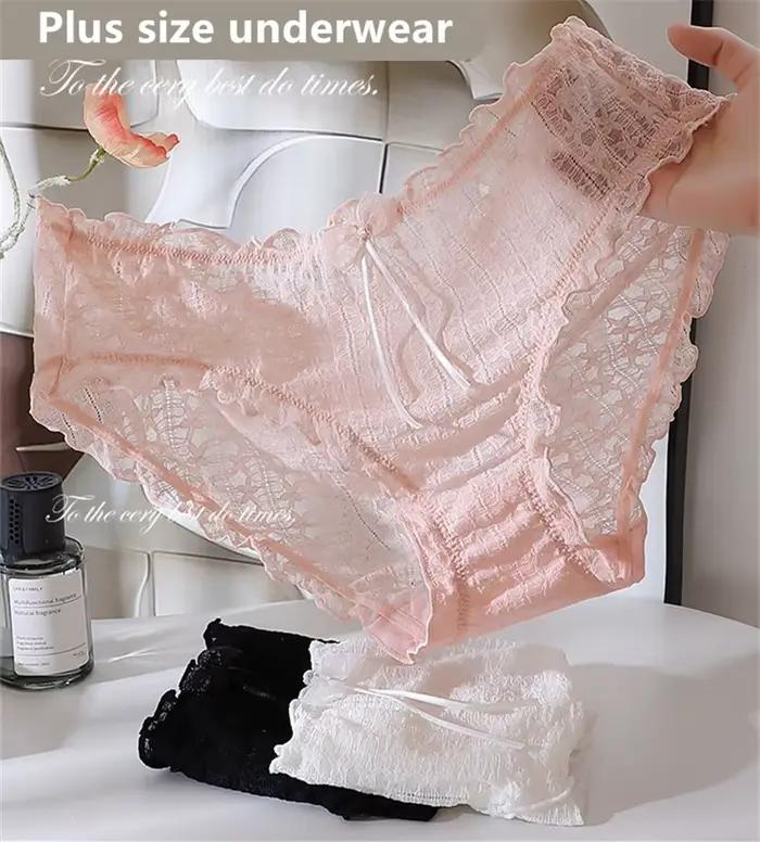 Lingerie Sexy femmes sous-vêtements dentelle ropa interor para mujeres mignon Simple grande taille slips fille culottes