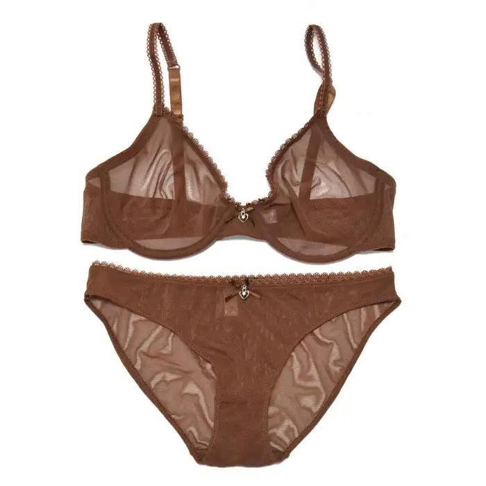 Soutien-gorge en maille de dentelle transparente pour femmes