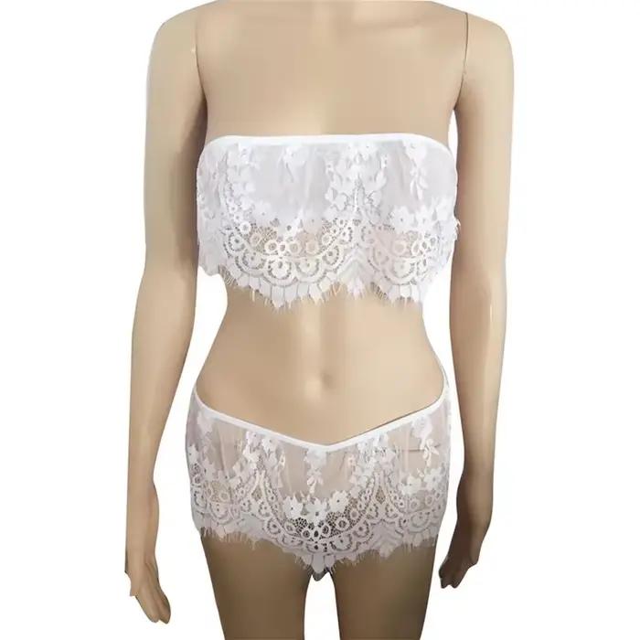 Dame Sexy Lingerie dentelle broderie soutien-gorge ensemble femmes Push Up