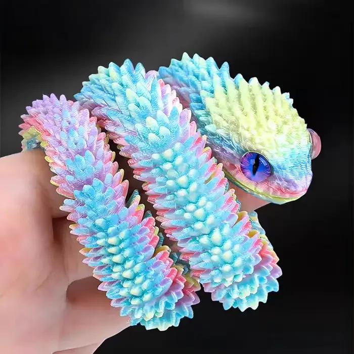 Figurine d'action œuf de serpent imprimée en 3D, jouet créatif anti-stress, figurine d'anime articulée et rotative, ornement de bureau, cadeau