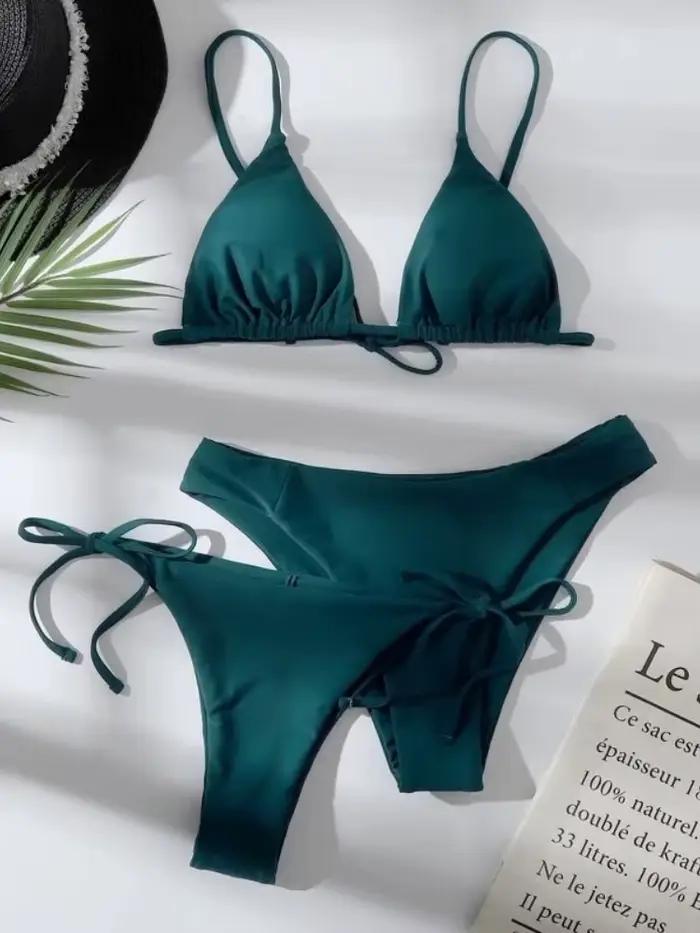 3 pièces ensemble Bikini femmes maillot de bain Push Up avec 2 bas taille basse et moyenne bretelles réglables été maillots de bain maillot de bain