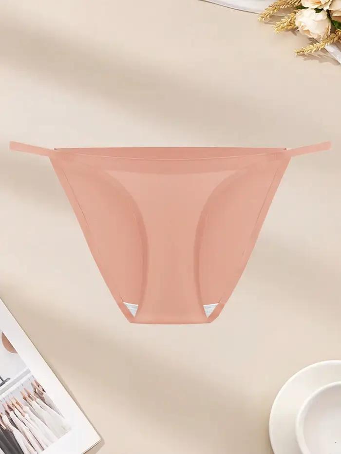 Lot de 5 culottes sexy taille basse en soie glacée pour femme