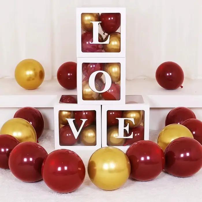 Boîtes à lettres en forme de ballons DIY, lettres de l'alphabet A-Z pour fête sur le thème de l'amour, baby shower, mariage et accessoires photo d'anniversaire
