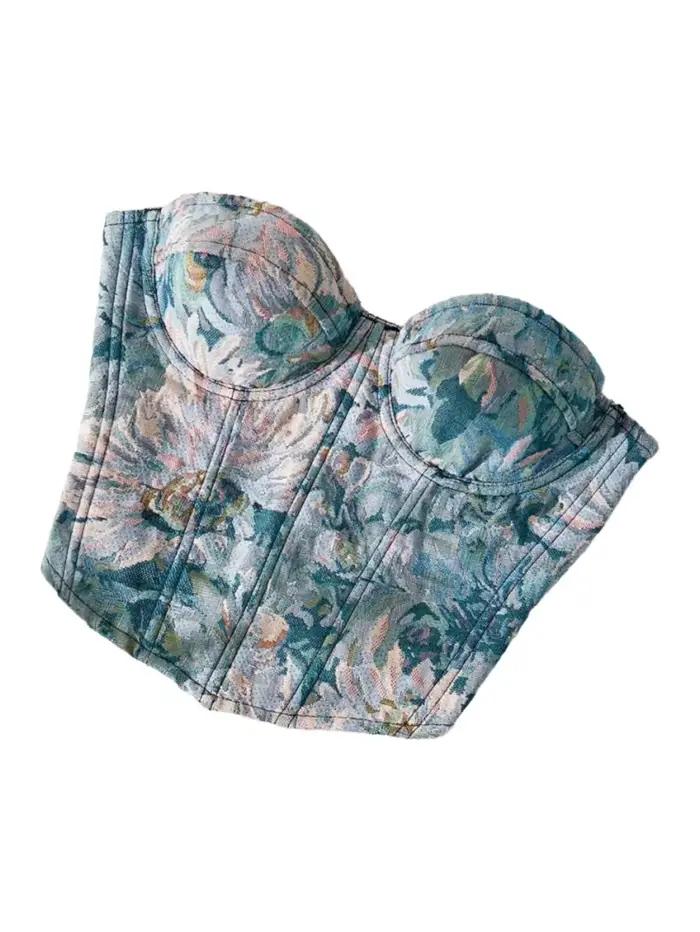 Corset à armatures multicolore pour femmes, Sexy, épaules dénudées, contrôle du ventre, haut amincissant, tailles S à XL, offre spéciale