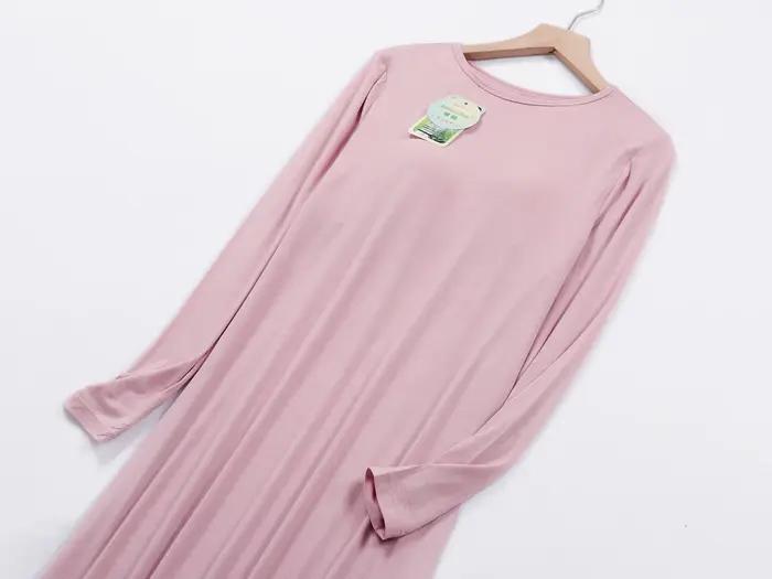 Chemise de nuit longue en coton modal pour femmes