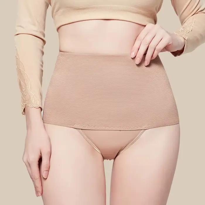 Culotte de contrôle post-partum taille haute pour femmes, sous-vêtement façonnant avec compression abdominale et hanches, respirant, confortable et élégant pour soutenir la silhouette après la naissance
