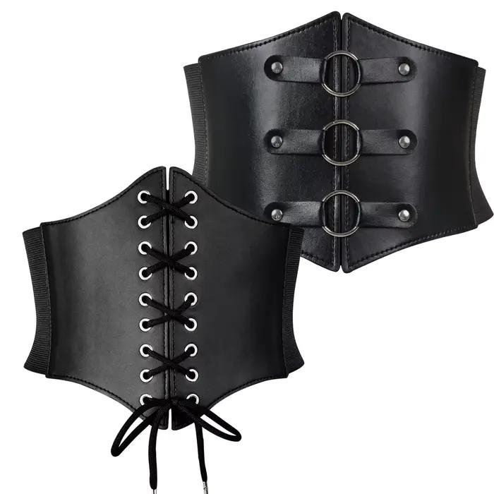 Ceinture Corset Femme Super Large en Cuir PU, Bandeau Amincissant Élastique Taille Haute Polyvalent pour Usage Quotidien, Type Bustier Corset