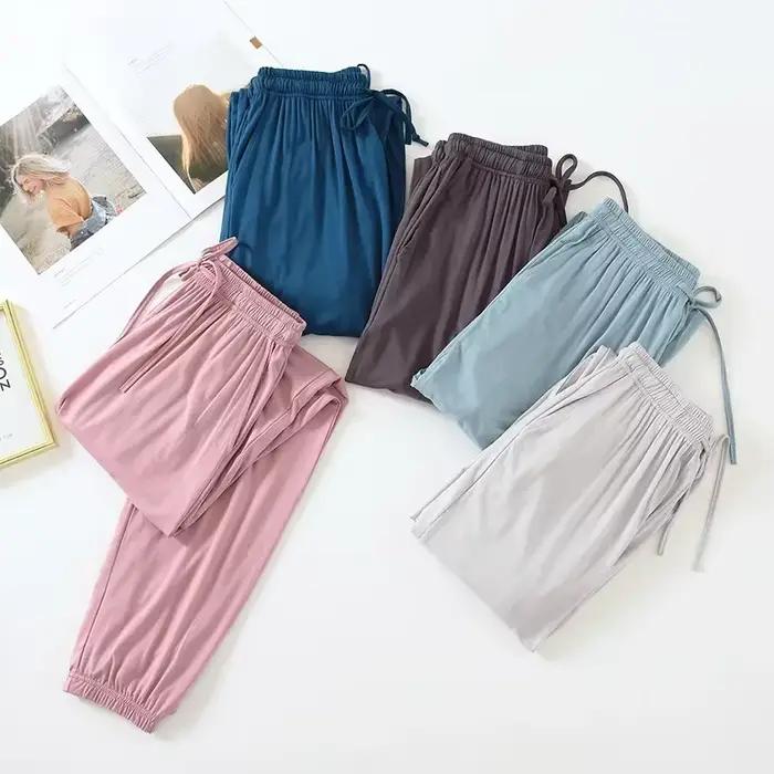 Pantalon de pyjama pour femmes printemps et été mince Modal ample décontracté grande taille