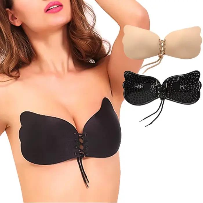 Soutien-gorge adhésif invisible en silicone réglable pour les mamelons, effet push-up, respirant, réutilisable, coussinets de poitrine fins anti-dérapants