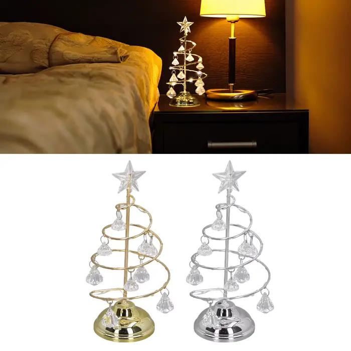 Décoration de lampe d'arbre de Noël à LED, type d'arbre de Noël, veilleuses, petit ornement décoratif en cristal, cadeau de bonne année