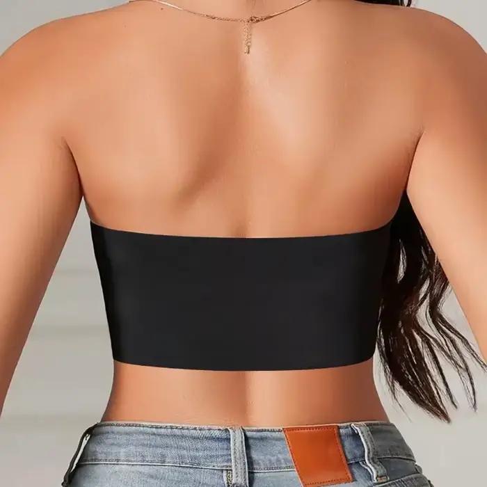 Soutien-gorge sans bretelles sans couture polyester pour femme avec bouton devant confortable et antidérapant pour tous les jours occasions spéciales