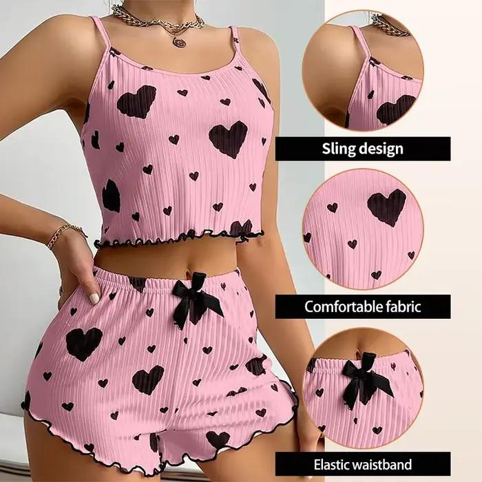 Ensemble de pyjamas College d'amour pour femmes