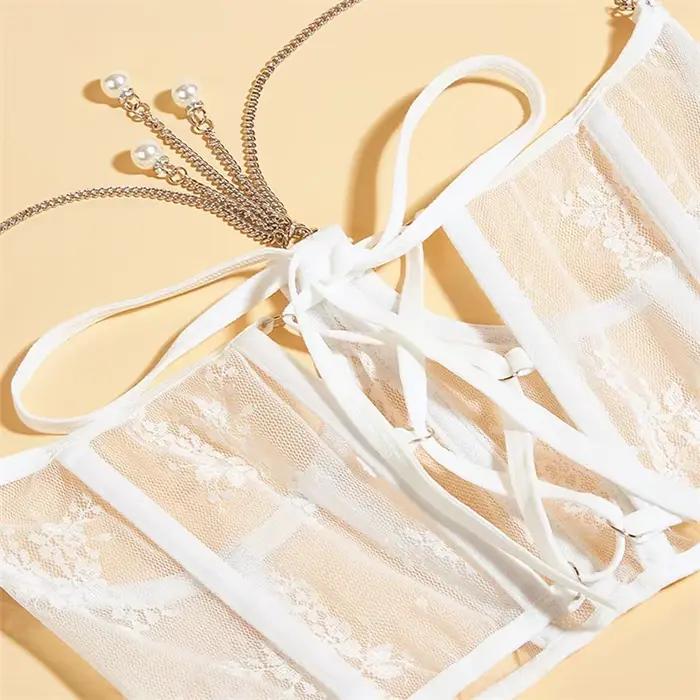 Ceinture de Corset en maille transparente pour femmes