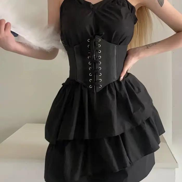 Corset gothique Sexy sous le buste pour femmes