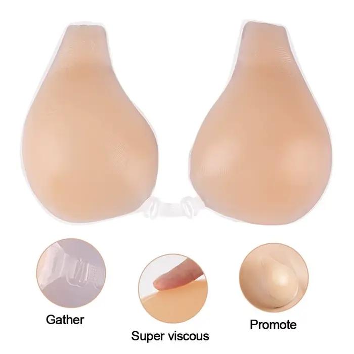 Soutien-gorge auto-adhésif en silicone pour femmes, coussin de soutien-gorge sexy, rehausseur de poitrine, autocollants de poitrine sans bretelles, pétales de poitrine, couleur chair