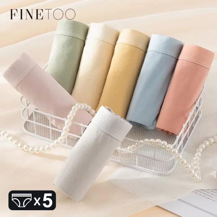 Culottes 100% coton Finetoo pour femmes taille basse sexy et respirantes 5 pièces lingerie M L XL diverses couleurs