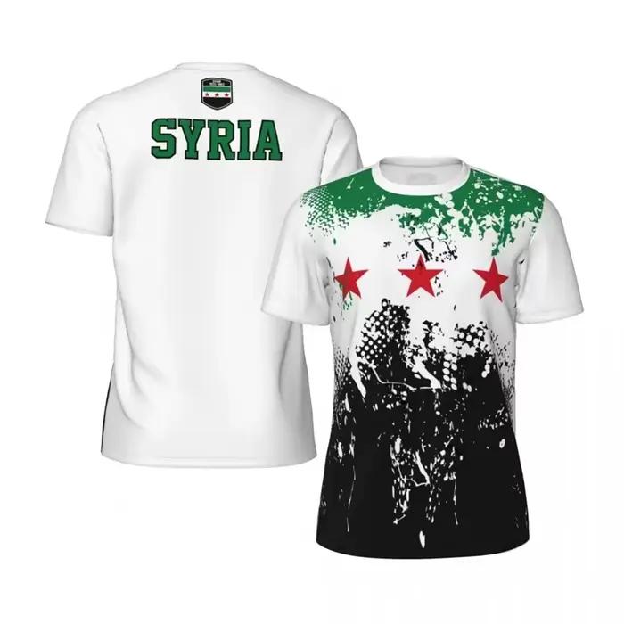 Syrie drapeau Football T-shirt pour hommes mode sport 3D emblème national imprimé T-shirt décontracté surdimensionné unisexe t-shirts syriens hauts