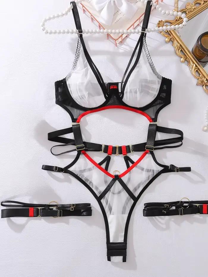 Belamimi Ensemble de lingerie sexy pour femme