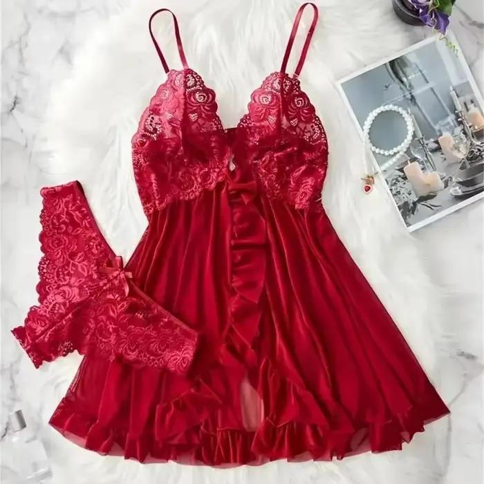 Ensemble de lingerie rouge sexy
