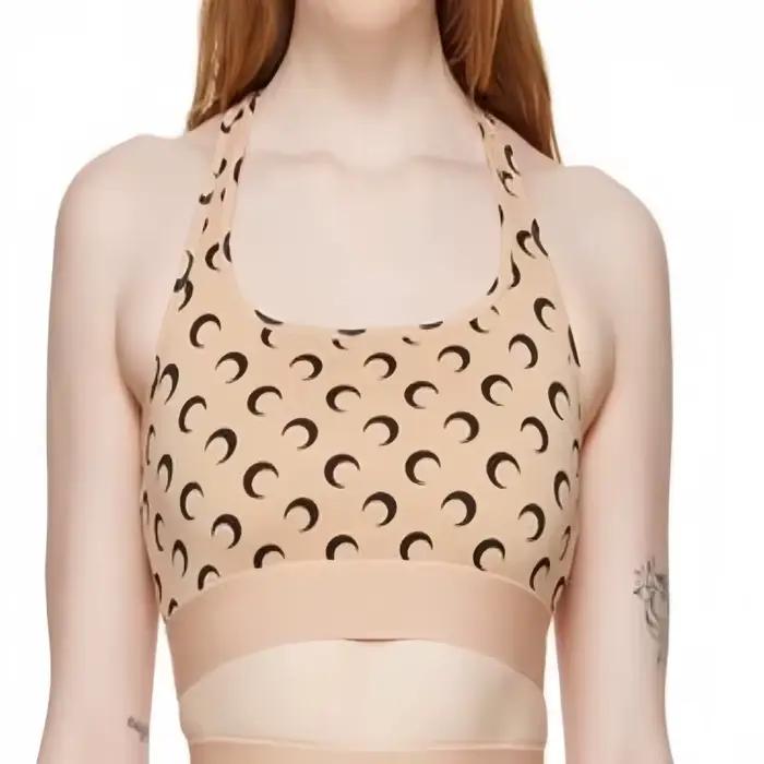 Soutien-gorge de sport dos nu croisé imprimé complet pour femmes