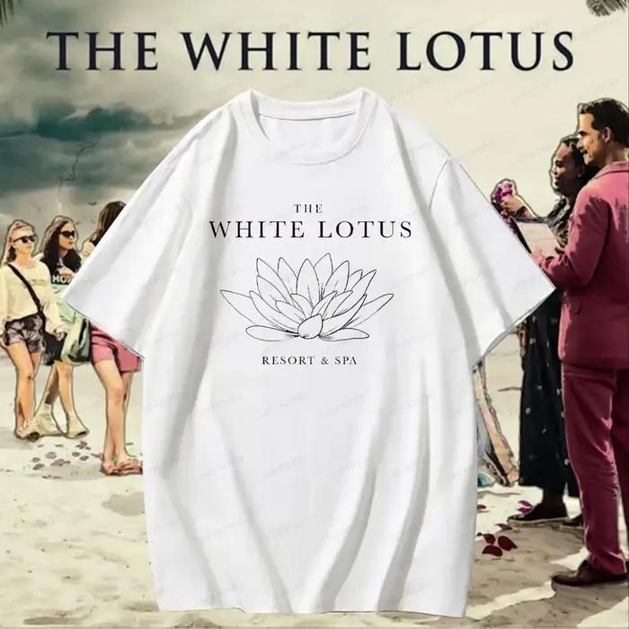  T-Shirt à col rond 100% coton avec Slogan drôle de la saison du Lotus blanc, avec motifs de émission de télévision rétro, chemises pour hommes et femmes