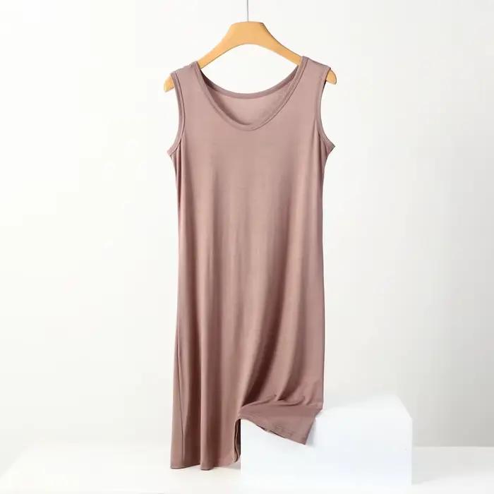 Chemise de nuit sans manches pour femmes, en coton, grande taille, ample, décontractée, vêtements d'intérieur, nouvelle collection été XL-8XL