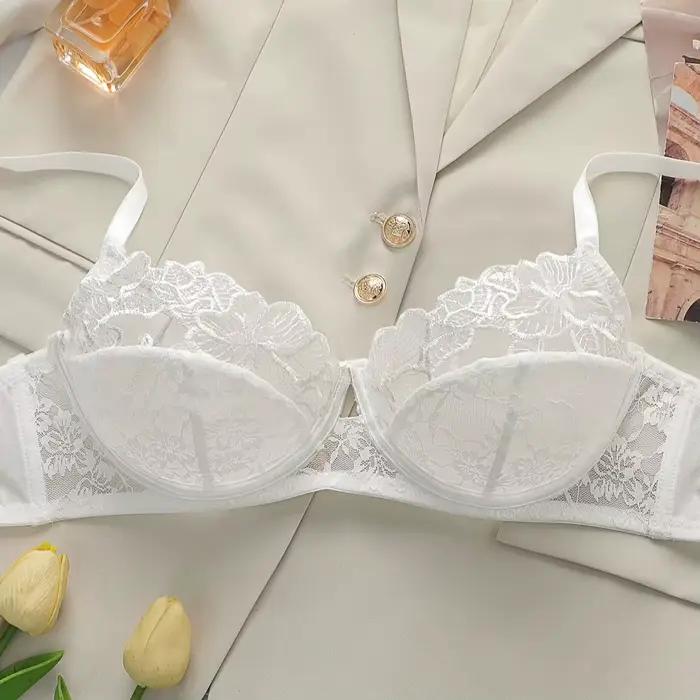 Soutien-gorge sexy blanc en dentelle pour femme