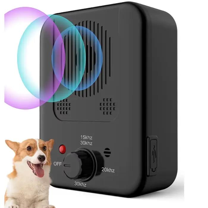 Dispositif anti-aboiement pour chien, 3 vitesses, dispositif de contrôle des aboiements ultrasonique, dispositifs de dissuasion rechargeables et étanches, dispositif anti-aboiement pour chien