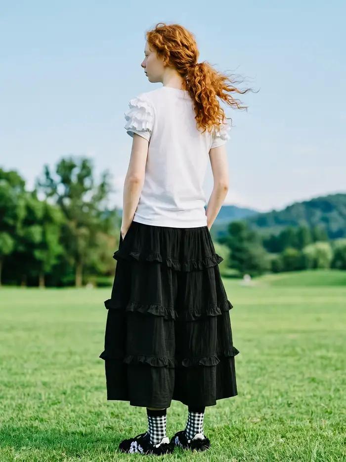 Pantalon jupe noir pour femme