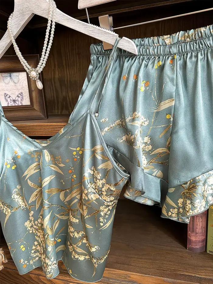 Ensemble pyjama vintage imprimé cerise pour femme